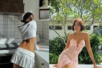 Huyền 2k4 diện váy ngắn vào bếp, khoe hõm lưng Venus gợi cảm