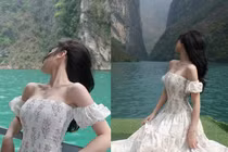 Danh tính gái xinh khoe dáng cực nuột bên sông Nho Quế