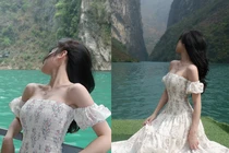 Danh tính gái xinh khoe dáng cực nuột bên sông Nho Quế