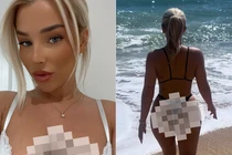 Nữ cầu thủ mặc như không thả dáng nóng bỏng bên bờ biển