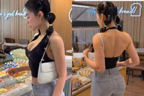 Hot girl phòng gym đi mua bánh ngọt vẫn hút trọn ánh nhìn