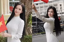 Sĩ Thanh diện áo dài trắng, khoe giao diện “con gái Việt Nam”