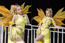 Ngân 98 hóa thân thành “nàng bướm vàng” gợi cảm đi diễn