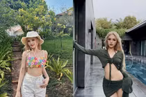 Xoài Non đi biển diện trang phục không bao giờ trùng lặp