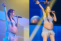 Danh tính nữ ca sĩ bầu vượt mặt vẫn quẩy cực sung biểu diễn