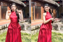 Chưa đến tết nhưng Lọ Lem đã diện yếm đỏ, visual xinh “ngẩn ngơ“