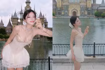 “Hot girl trường chuyên” hóa công chúa trước tòa lâu đài Disney
