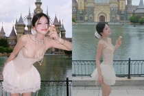 “Hot girl trường chuyên” hóa công chúa trước tòa lâu đài Disney