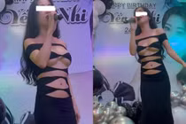 Cô gái mặc hở bạo hát sinh nhật khiến cánh mày râu “áp lực“