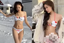 Dàn hot girl Việt “đốt mắt” khi cùng diện mẫu bikini hình Hello Kitty