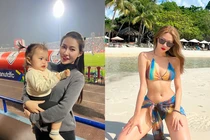 Nàng WAGs xinh đẹp của thủ môn Đình Triệu ăn mừng chiến thắng
