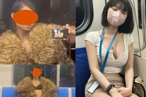 Tranh cãi loạt ảnh cô gái diện bikini check-in trên tàu điện metro
