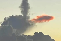 Cận cảnh đám mây “cá chép vượt vũ môn” trên bầu trời Thái Bình