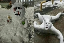 “Sang chấn tâm lý” với những tác phẩm đắp người tuyết độc lạ