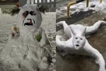 “Sang chấn tâm lý” với những tác phẩm đắp người tuyết độc lạ