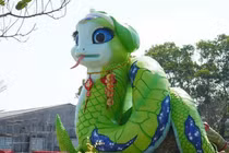 Linh vật “bé Na” xanh lục nặng 7 tấn Bắc Giang nổi khắp MXH