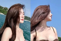 Hot girl xứ Nghệ diện áo hai dây khoe sắc bên bờ biển