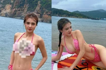 Em gái Công Vinh diện bikini nhỏ xíu khoe dáng cực nuột