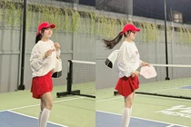 DJ Mie gây chú ý khi lên đồ gia nhập đường đua pickleball