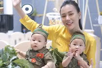 Hai em bé nhà Phương Oanh dễ thương trong bộ ảnh mừng Đại lễ