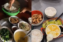 Những mâm cơm ngày bão lụt nhìn là thấy ấm lòng