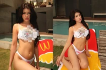 “Thánh nữ lắc hông” khoe dáng cực nuột trong bikini Hello Kitty nhỏ xíu