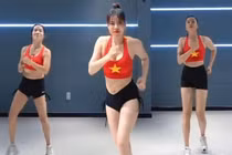 Mặc áo cờ đỏ sao vàng ngắn cũn nhảy nhót cực phản cảm