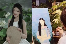 Con gái MC Quyền Linh khoe tài hội hoạ khiến fan trầm trồ