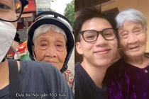 Xúc động câu chuyện cháu trai chở bà nội 99 tuổi đi làm CCCD