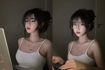 Nhan sắc hot girl nổi khắp MXH nhờ một tấm ảnh chụp với laptop