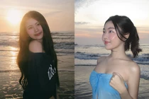 Cùng khoe ảnh đi biển, 2 con gái Quyền Linh đối lập phong cách 