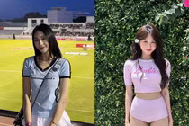 Danh tính gái xinh check-in tại giải bóng đá của Độ Mixi
