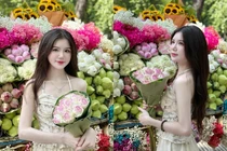 Nàng thơ nhan sắc tựa “thần tiên tỷ tỷ” bên xe hoa Hà Nội