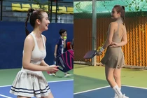 Phong cách phóng khoáng trên sân pickleball giúp cựu hot girl hút ánh nhìn