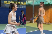 Phong cách phóng khoáng trên sân pickleball giúp cựu hot girl hút ánh nhìn