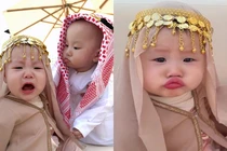 Cặp song sinh nhà Shark Bình hóa hoàng tử, công chúa ở xứ Dubai