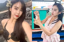 Cô gái Lào nổi tiếng ở Việt Nam lần đầu diện bikini khoe dáng