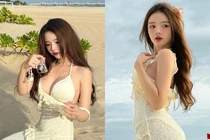 “Hot girl ảnh thẻ” lên đồ đi biển khoe vòng 1 đẩy đặn