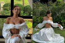 Huyền 2k4 diện thiết kế lạ mắt, khoe đường chân ngực gợi cảm