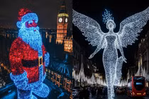 Ngỡ ngàng trước mô hình ông già Noel khổng lồ trước tháp Big Ben