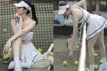 Danh tính gái xinh mặc váy siêu ngắn trên sân tennis