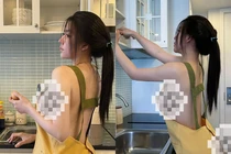 Đỏ mặt trước loạt ảnh thả rông vào bếp của “hot girl nông dân“