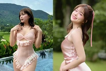 Rich kid Chao diện váy lụa mỏng manh khoe dáng gợi cảm