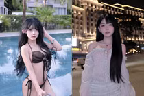 “Top 1 girl phố” Bùi Trà thả dáng bên hồ bơi hút ánh nhìn