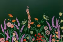 Những đoá hoa xinh vẽ bằng phấn màu trang trí bảng 20/11