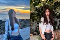 Em gái Đặng Văn Lâm ưa diện croptop khoe vòng eo con kiến