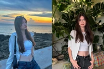 Em gái Đặng Văn Lâm ưa diện croptop khoe vòng eo con kiến