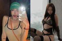 Hotgirl phòng gym diện bikini khoe dáng cùng nàng “phu nhân hào môn“