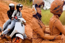 Tin tưởng tay lái của bạn, cô gái nhận cái kết ngập bùn