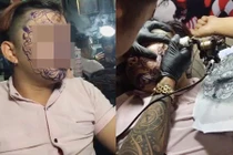 Thanh niên Sài thành buồn chán xăm kín mặt vì thất tình 